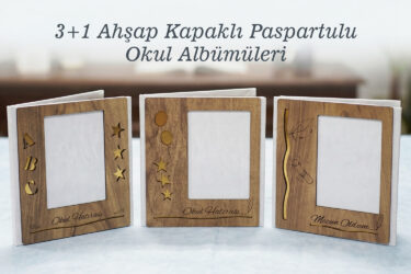 Ahşap Kapak Paspartu Okul Albümü